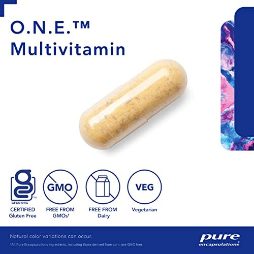 Pure Encapsulations O.N.E. Multivitamin - Günlük Tek Multivitamin Antioksidan Kompleksi ile Metafolin, CoQ10 ve Lutein İçerir, Görme, Bilişsel Fonksiyon ve Hücre Sağlığını Destekler* - 30 Kapsül - 3