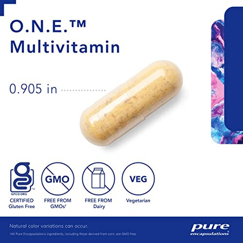 Pure Encapsulations O.N.E. Multivitamin - Günlük Tek Multivitamin, Antioksidan Kompleksi, Metafolin, CoQ10 ve Lutein ile Görme, Bilişsel Fonksiyon ve Hücresel Sağlığı Desteklemek İçin* - 120 Kapsül - 3