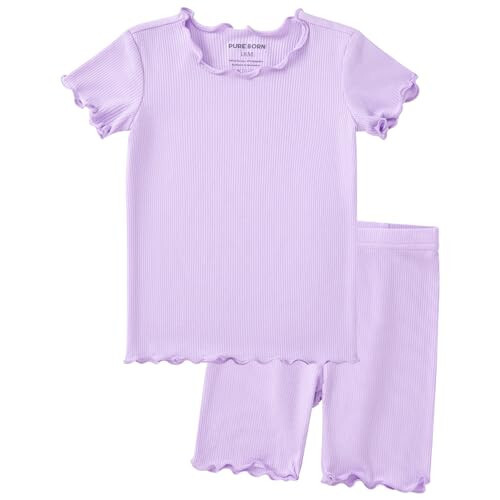 Pureborn Bebek Pijama Takımı - Çocuk Bebek Erkek Kız Kısa Kollu Rahat Uyku Elbisesi 2 Parça 18A-7Y - 31