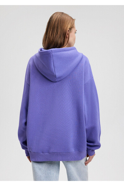 Purple Hooded Sweatshirt with Logo Print 1600361-70613 - 21