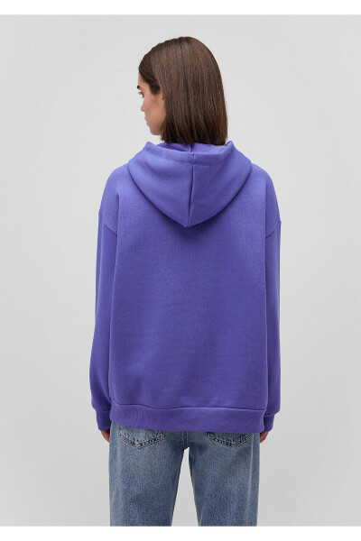 Purple Hooded Sweatshirt with Logo Print 1600361-70613 - 9