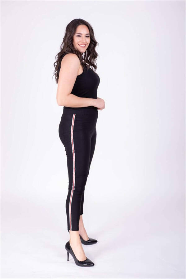 Push-Up Elastic Waistband Trousers with Belt - 1