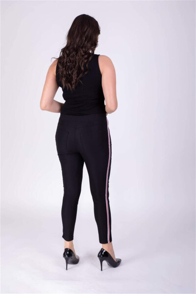 Push-Up Elastic Waistband Trousers with Belt - 4