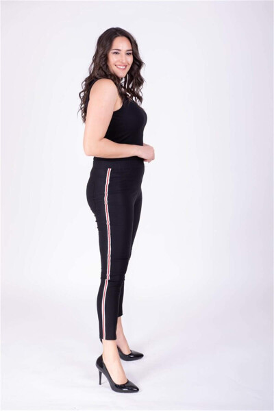 Push-Up Elastic Waistband Trousers with Belt - 5