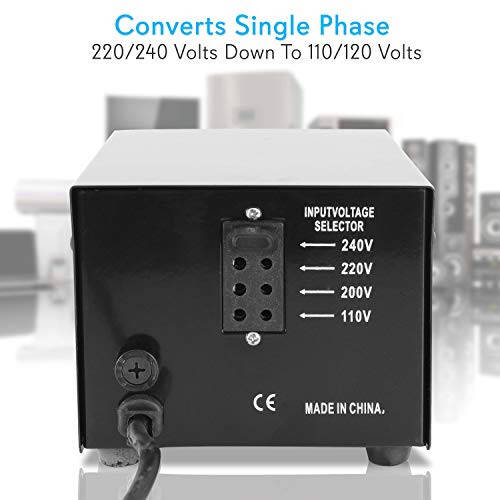 Pyle Step Up and Down Converter - 500 Watt Voltage Converter Transformer w/ USB Charging Port, UK Power Adapter, AC 110 / 120 to 220 / 240 Volt Vice Versa, 110V/120V/220V/240V Input Voltage - 2