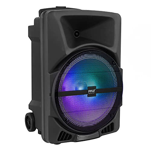 Pyle Wireless Portable PA Speaker System - 800W Powered Bluetooth Indoor & Outdoor DJ Stereo Loudspeaker with MP3 AUX 3.5mm Input, Flashing Party Light & FM Radio-PPHP1244B, Black - 1