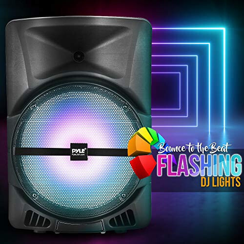 Pyle Wireless Portable PA Speaker System - 800W Powered Bluetooth Indoor & Outdoor DJ Stereo Loudspeaker with MP3 AUX 3.5mm Input, Flashing Party Light & FM Radio-PPHP1244B, Black - 3