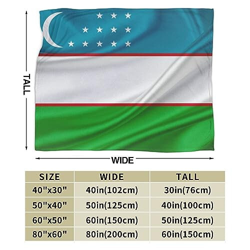 Qauirfe Uzbekistan Flag Throw Lightweight Blankets Bed Sofa Warm Cozy Fluffy Throw Plush 50