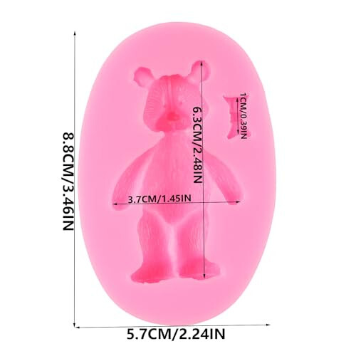 QDMOLDS Bear Silicone Fondant Molds Bear Candy Chocolate Mold for Teddy Bear Cake Decoration Cupcake Topper Chocolate Candy Polymer Clay Gum Paste - 3