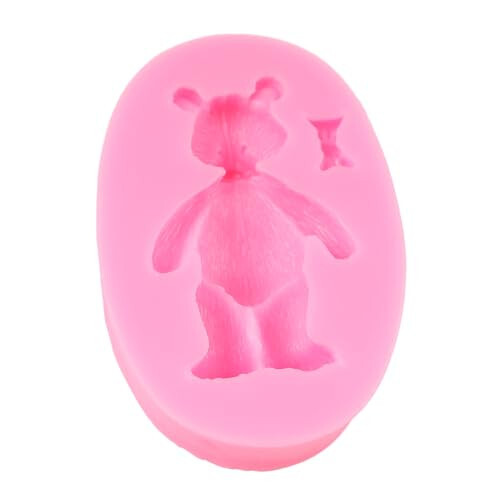 QDMOLDS Bear Silicone Fondant Molds Bear Candy Chocolate Mold for Teddy Bear Cake Decoration Cupcake Topper Chocolate Candy Polymer Clay Gum Paste - 5