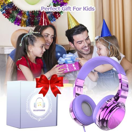 QearFun Headphones for Girls Kids for School, Kids Wired Headphones with Microphone & 3.5mm Jack, Teens Noise Cancelling Headphone with Adjustable Headband for Tablet/Smartphones-Gradient Light purple - 6