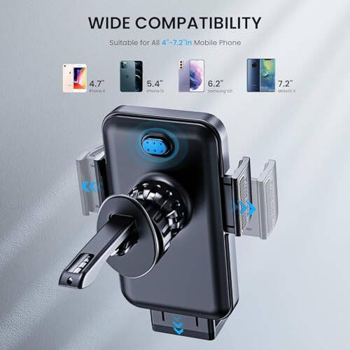 Qifutan Cell Phone Holder [Never Fall Upgrade Clip] Phone Holder Car Automobile Air Vent Hands Free for Car Fit Car Phone Holder Mount for All for iPhone Android Smartphone - 5