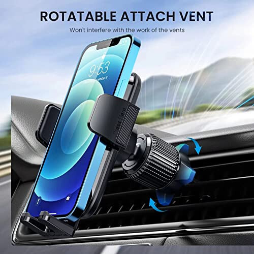 Qifutan Phone Mount for Car Vent [Upgraded Clip] Cell Phone Holder Car Hands Free Cradle in Vehicle Car Phone Holder Mount Fit for Smartphone, iPhone, Cell Phone Automobile Cradles Universal - 5