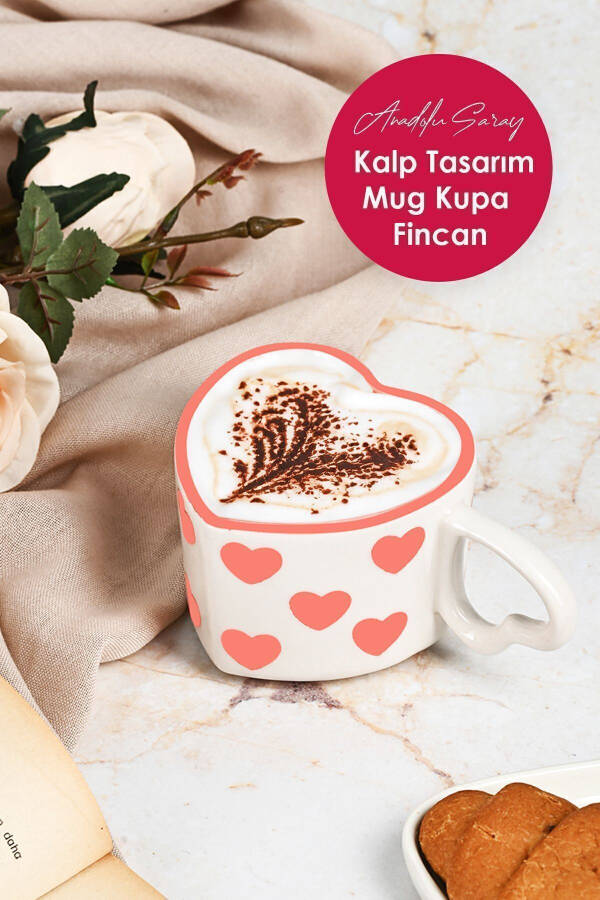 Qo'lda yasalgan seramika yurak dizayni bilan mug chashka - 5