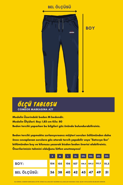 Qora Erkaklar Fermuarlı Shim Pantalon - 6