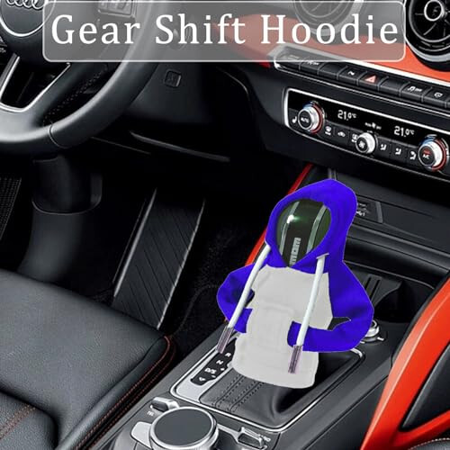 QTZFKFLHD Gear Shift Hoodie, Funny Gear Shift Knob, Universal Car Shift Knob Hoodie, Mini Hoodie for Car Shifter, Automotive Interior Novelty Accessories Decorations - 2