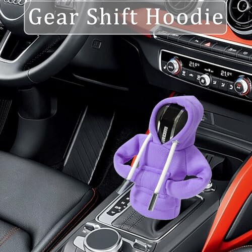 QTZFKFLHD Gear Shift Hoodie, Funny Gear Shift Knob, Universal Car Shift Knob Hoodie, Mini Hoodie for Car Shifter, Automotive Interior Novelty Accessories Decorations - 2