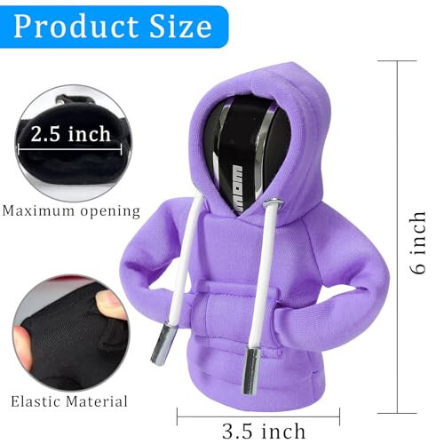 QTZFKFLHD Gear Shift Hoodie, Funny Gear Shift Knob, Universal Car Shift Knob Hoodie, Mini Hoodie for Car Shifter, Automotive Interior Novelty Accessories Decorations - 3