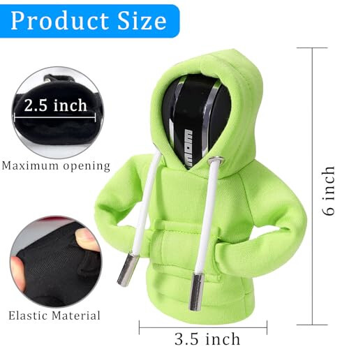 QTZFKFLHD Gear Shift Hoodie, Funny Gear Shift Knob, Universal Car Shift Knob Hoodie, Mini Hoodie for Car Shifter, Automotive Interior Novelty Accessories Decorations, Car Accessories and Decorations - 3