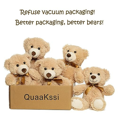 Quaakssi Teddy Bears Bulk 5 Packs Teddy Bear Stuffed Animals Plush Toys Gift for Kid Girlfriend, 13.5 Inches Stuffed Bears for Christmas Valentine’s Day Birthday Wedding Party - 2