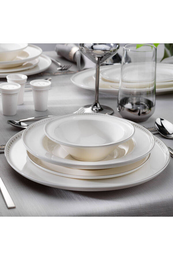 Queen Classy Bone Dinner Set 60 Pieces Silver - 2