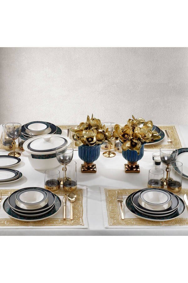 Queen Lucky Bone Dinner Set 60 Pieces - Green - 2