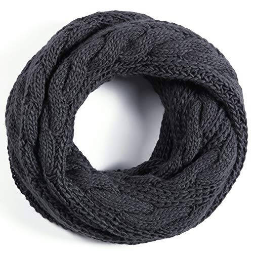 QUEENFUR Winter Women Thick Cable Knit Ribbed Infinity Circle Loop Scarf - 5