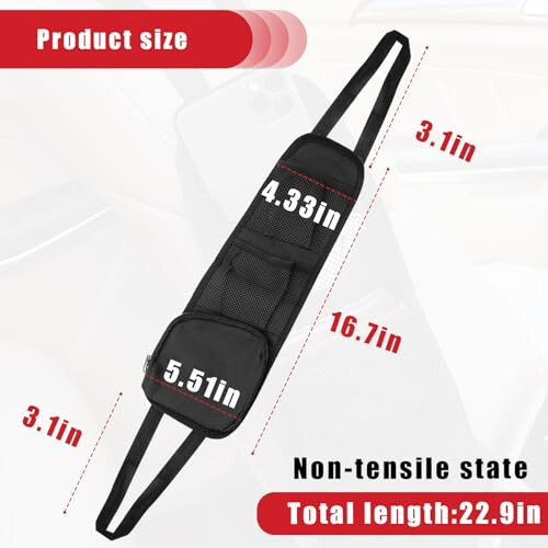 QUICTO Araba Koltuğu Depolama Asma Çanta, Çok Cepli Koltuk Yanı Düzenleyici, Araba Çok Fonksiyonlu Depolama Ağ Örgüsü Cep, Cep Telefonu, Cüzdan, Gözlük Tutabilir, Arabalar, SUV'ler, Kamyonlar İçin Uygun - 1