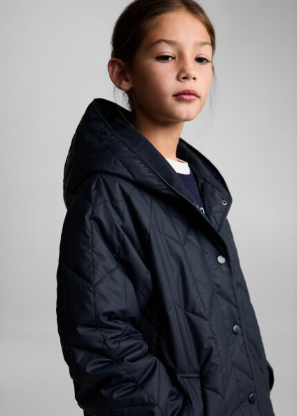 Quilted anorak - Navy blue. - 7