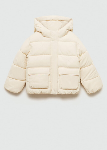 Quilted anorak with fur lining (Ecru) - 9