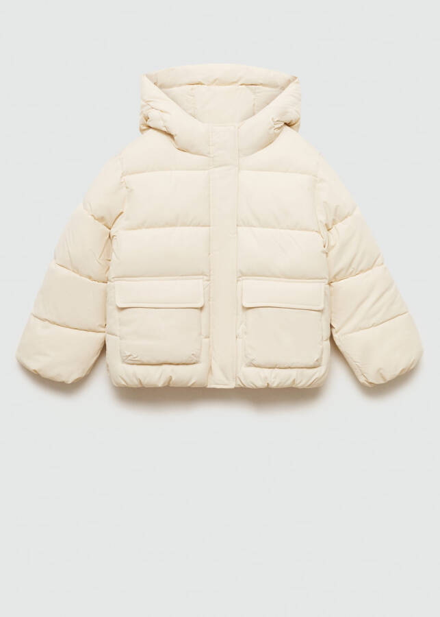 Quilted anorak with fur lining (Ecru) - 9