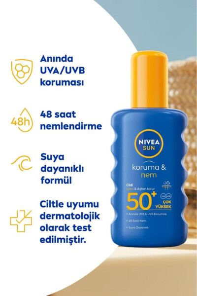 Quyoshdan himoya qiluvchi va namlovchi sprey 200ml, Spf50, suvga chidamli, UVA/UVB himoyasi - 2