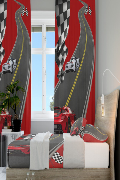 Racing Car Children's Room Blackout Curtain 2 Panels Tla-194 - 5