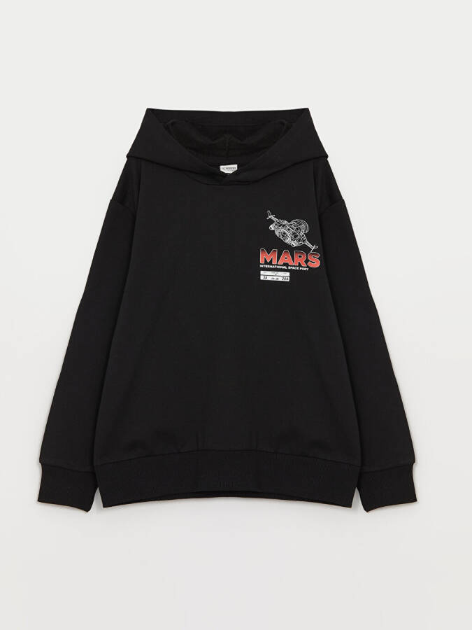 Rahat Kalıp Baskılı Erkek Çocuk Hoodie - 11