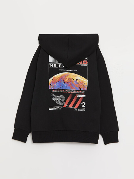 Rahat Kalıp Baskılı Erkek Çocuk Hoodie - 12