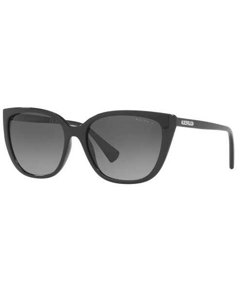 Ralph Women's Polarized Sunglasses, RA5274 56 SHINY BLACK/POLAR GRADIENT GREY - 1