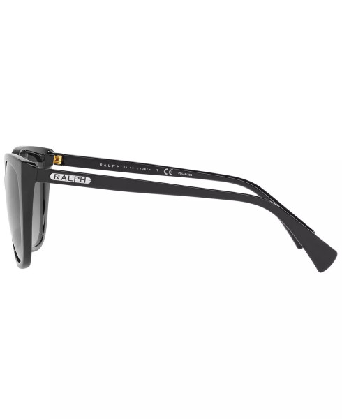 Ralph Women's Polarized Sunglasses, RA5274 56 SHINY BLACK/POLAR GRADIENT GREY - 6