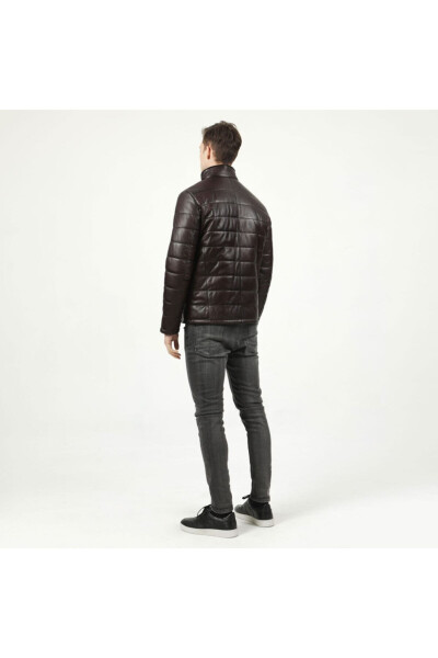 Ramos Chestnut Men's Leather Puffer Jacket - 6