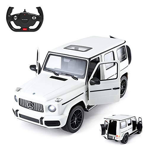 RASTAR Off-Road Masofadan boshqariladigan mashina, 1: 14 Mercedes-AMG G63 R/C Off-Roader O'yinchoq mashina, Eshiklar ochiladi/Ishlaydigan chiroqlar - Oq/2.4 Ghz - 1