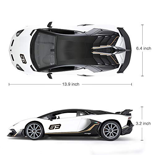 RASTAR Oyuncak Lamborghini Araba 1:14 Lamborghini Aventador SVJ Uzaktan Kumandalı Model Araba, Süper RC Spor Yarış Arabası Çocuk Erkek Hediyeleri İçin, 2.4GHz / Beyaz - 3