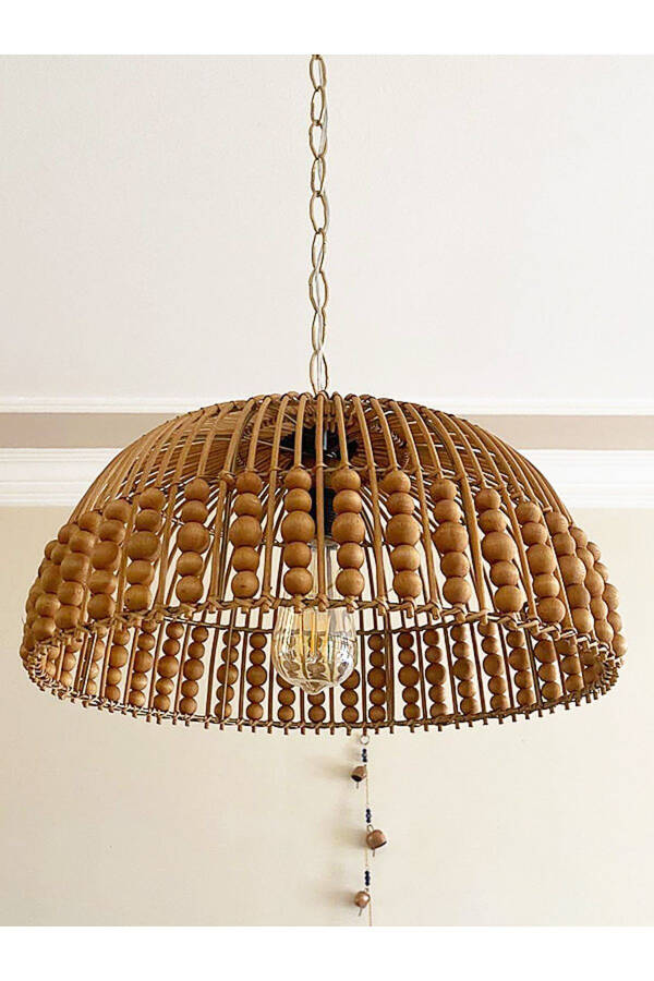 Rattan, Bamboo, Wicker Pendant Light Diameter: 40 Cm - 11