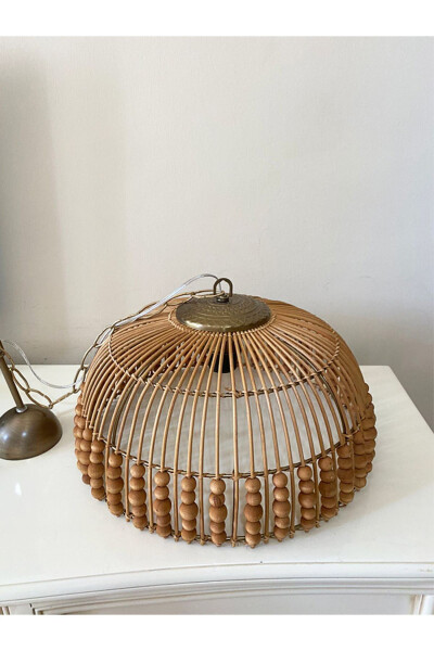 Rattan, Bamboo, Wicker Pendant Light Diameter: 40 Cm - 12