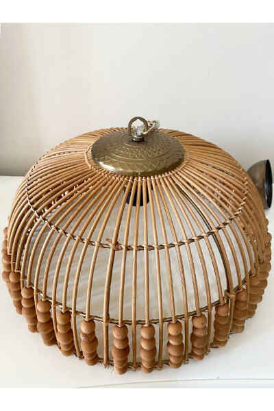 Rattan, Bamboo, Wicker Pendant Light Diameter: 40 Cm - 14