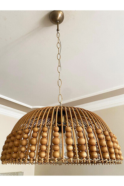 Rattan, Bamboo, Wicker Pendant Light Diameter: 40 Cm - 15