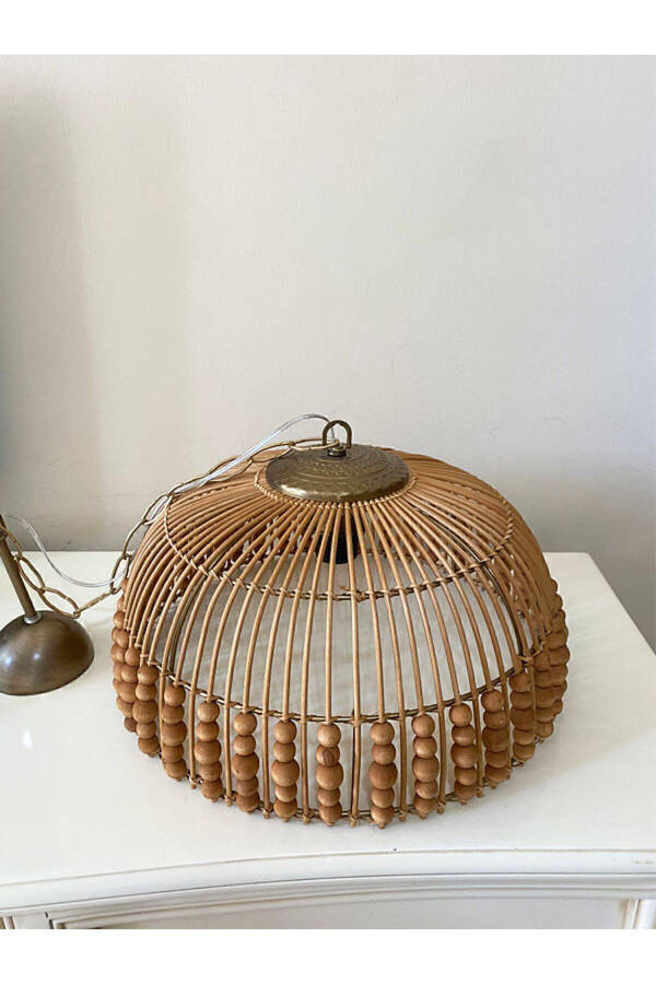 Rattan, Bamboo, Wicker Pendant Light Diameter: 40 Cm - 7