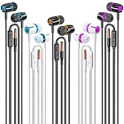 Rayleigh Wired Earbuds 5 Pack, Earbuds Headphones with Microphone, Earphones with Heavy Bass Stereo Noise Blocking, Compatible with iPhone, with iPad and Android Devices, MP3, Fits All 3.5mm Devices - 1