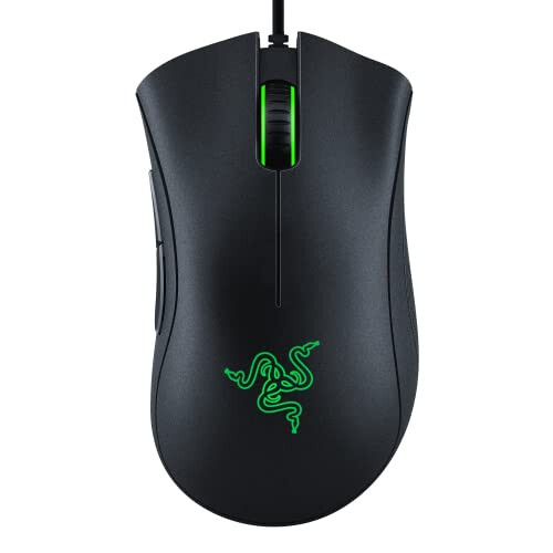 Razer DeathAdder Essential Oyun Faresi: 6400 DPI Optik Sensör - 5 Programlanabilir Düğme - Mekanik Anahtarlar - Kauçuk Yan Kavrama - Klasik Siyah - 1