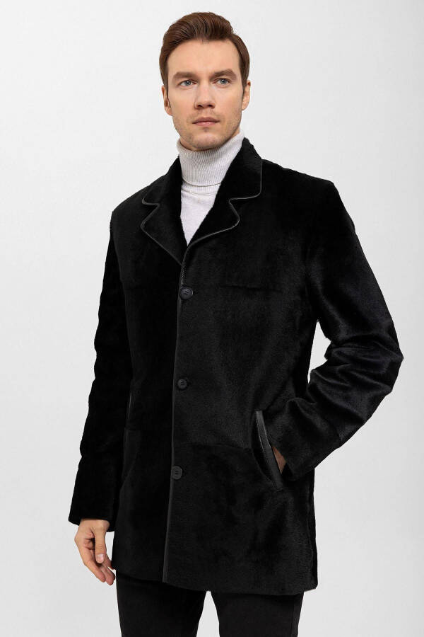 Real leather men's coat - 1