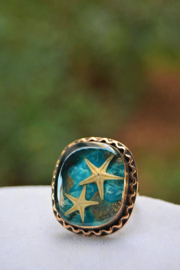 Real Starfish Handmade Adjustable Women's Ring - 1