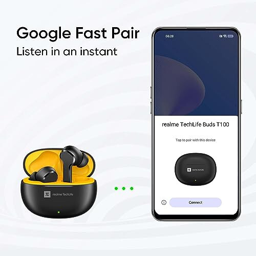 realme TechLife Buds T100 Bluetooth Gerçek Kablosuz Kulak İçi Kulaklıklar, Mikrofonlu, AI ENC Aramalar İçin, Google Hızlı Eşleştirme, 28 Saat Toplam Oynatma Hızlı Şarj ve Düşük Gecikmeli Oyun Modu ile (Beyaz) - 6